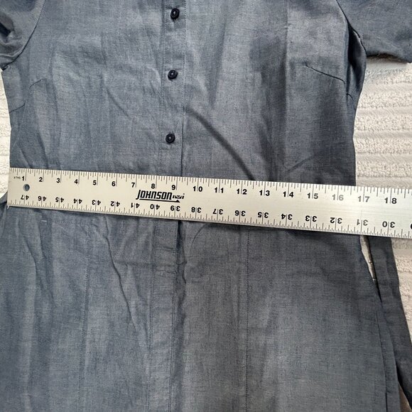 Nau Womens Short Sleeve Button-Up Twisted Shirt Dress Space Gray 6 UPF 30 New - Picture 9 of 11